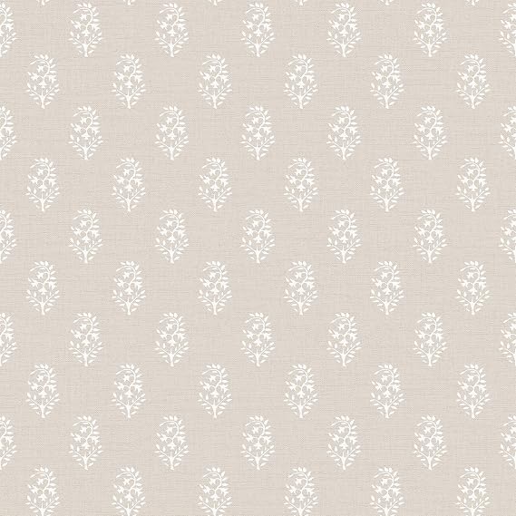 NuWallpaper x Nabela Noor Home Safia Sand Peel and Stick Wallpaper, Beige, Flowers, Transitional, Self-Adhesive, 20.5-in x 18-ft