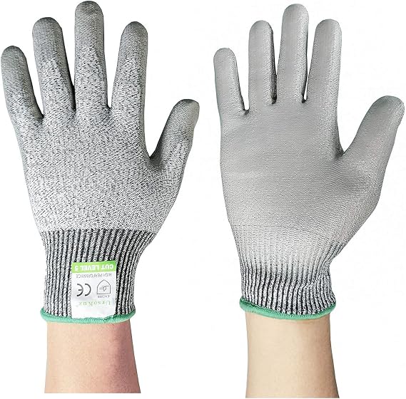 Cut Resistant Gloves Size 8/M - CE EN388 Certified, PPE Level 5 Protection, Anti-Slash Safety Gloves for Kitchen, Garden and Work Site