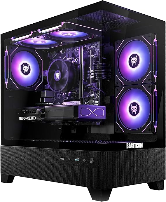 BEASTCOM Q5 Pro Gaming PC | AMD Ryzen 5 4500 6X 3,60GHz 12 Threads | RTX 5060 Ti 8GB | 16GB RAM | 1TB NVMe SSD | WiFi 5