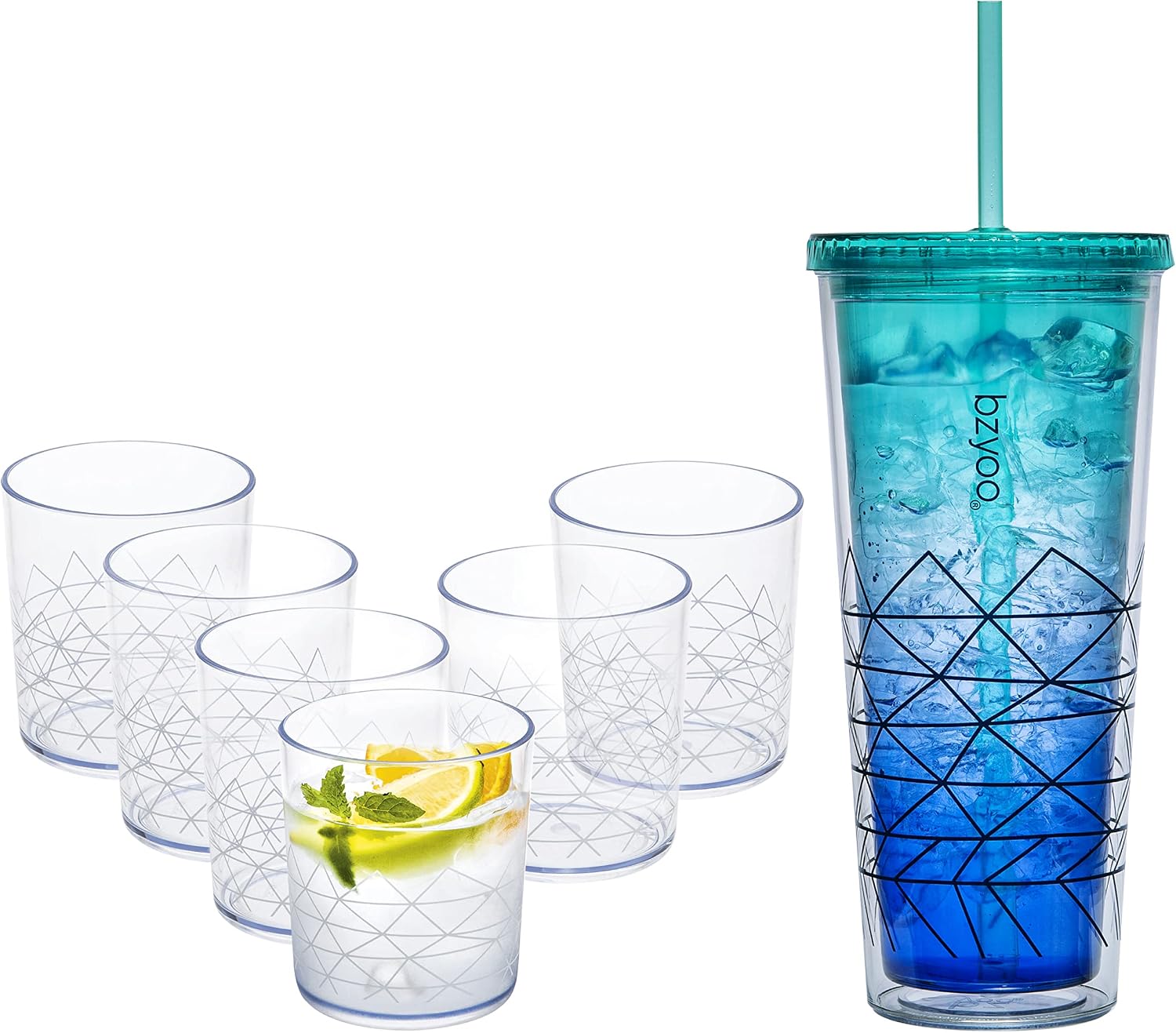 bzyoo New Spidy Party Collection:6 PC 14 oz Plastic Tumbler Set which is Durable and Stackable Double Wall 24 oz Plastic Tumbler with Lid and Straw Cold Drink Travel Mug Reusable