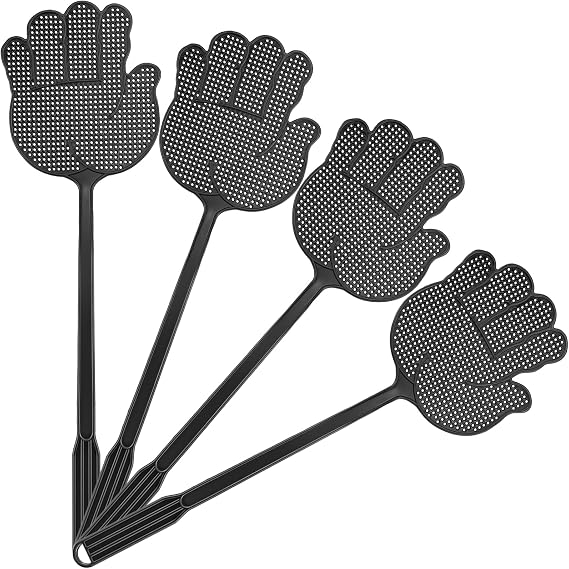Heavy Duty Fly Swatter with Long Handle, Large swatting Surface, 4 Packs | Thickened reinforced handle, Evenly spaced air holes for smoother swatting, Easy to catch, Sturdy & Durable, Long-Term Use