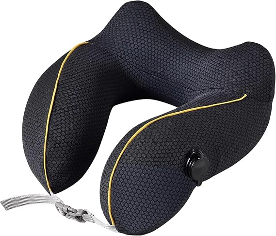 Inflatable Neck Pillow Airplane for Traveling | Blow Up Plane Pillow For Long Flights, Ergonomic Lightweight Cool Pillow For Ultra Comfort