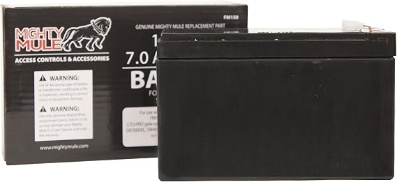 Mighty Mule 12-Volt Battery for Mighty Mule Automatic Gate Openers (FM150) , Black