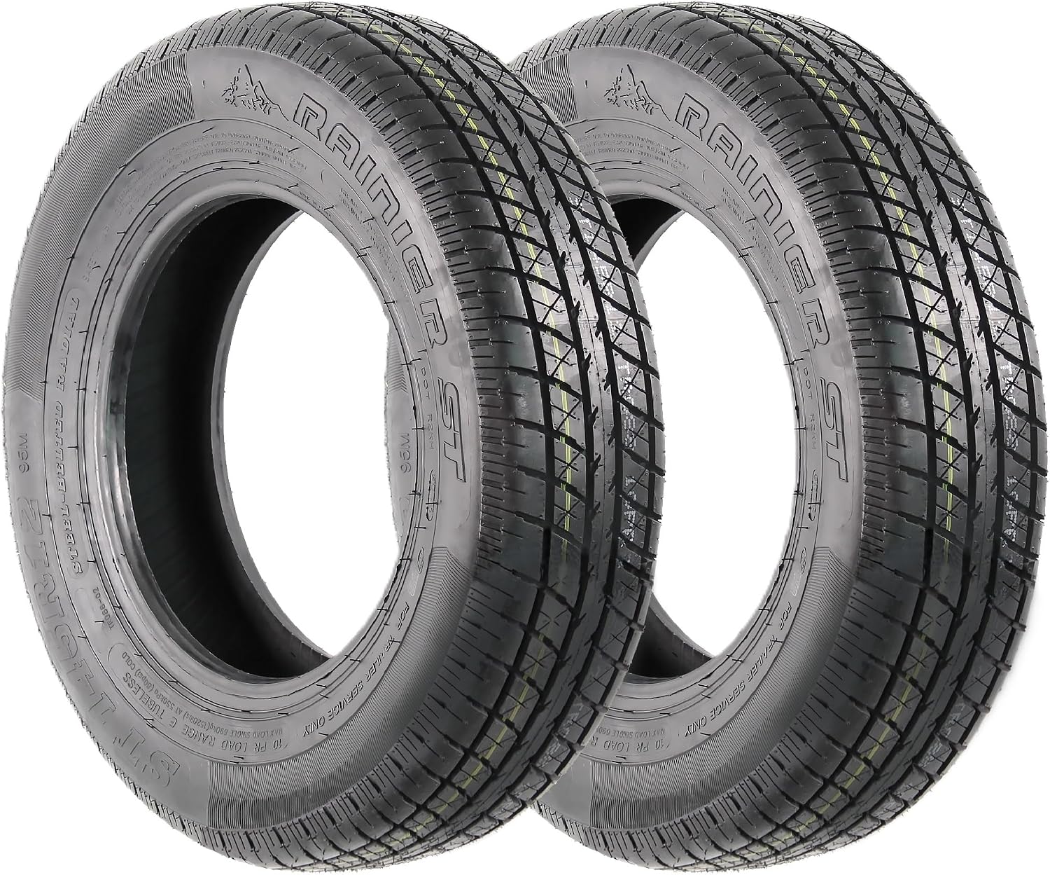 eCustomrim 2-Pack ST145R12 DEEP TREAD Steel Belted Radial Trailer Tire Load E 1520 Lbs. - wFree Roadside
