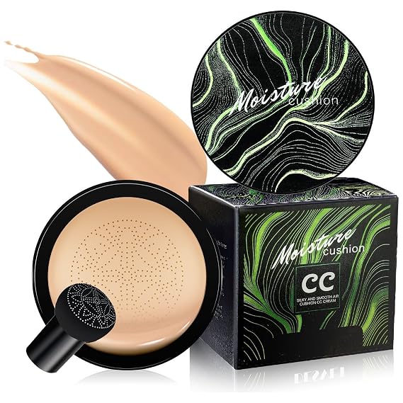 Cushion CC Cream Foundation Makeup, Concealer for Older Women, Buff Beige