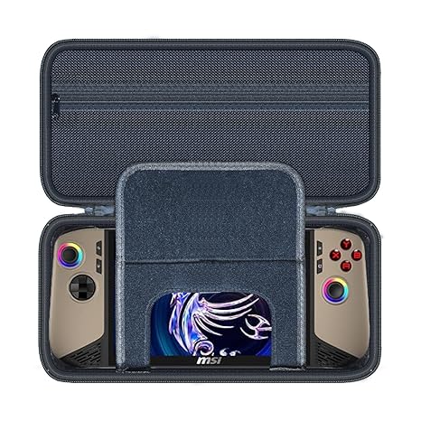 Wanaiha Hard Case for MSI Claw 8 AI+ / Lenovo Legion Go S Gaming Console, Black, Compatible with MSI Claw 8 AI+, Lenovo Legion Go S, EVA Shell, Zipper Closure, Hand Strap Handle