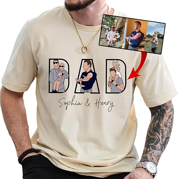 Chillever Personalized Dad Hoodies, Shirt, Sweatshirt With Custom Photo, Custom Dad Gifts, Father's Day 2025 1