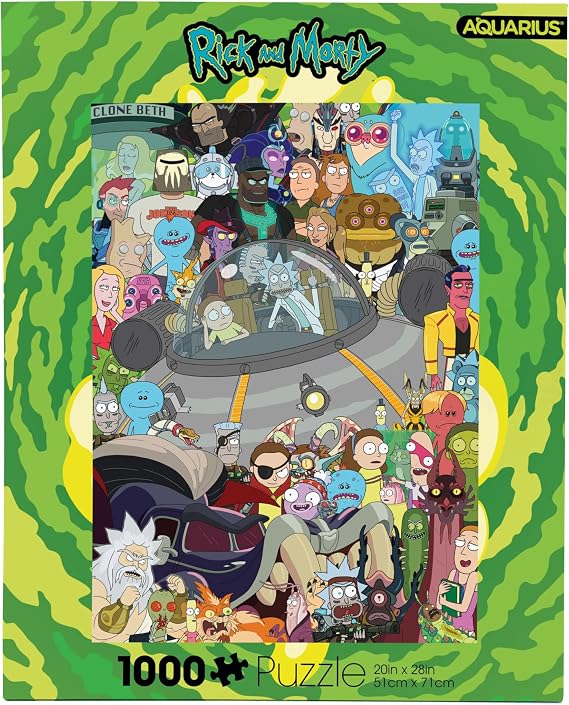 AQUARIUS Rick and Morty Puzzle, 1000 Piece Jigsaw Puzzle, 20 x 27 Inch Adult Swim Gift for Fans, Collectors and Adults