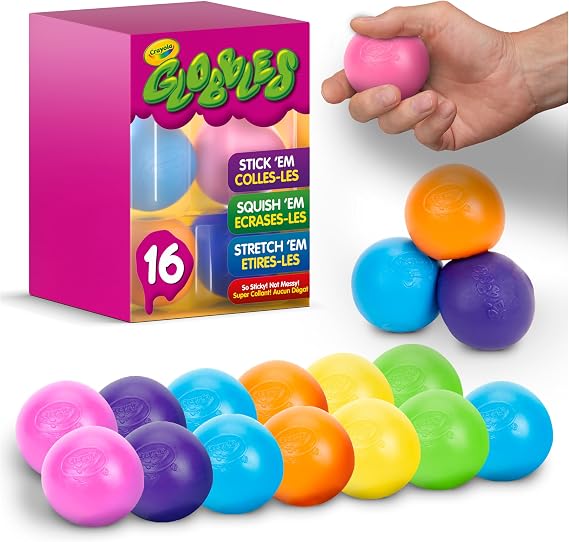 Crayola Globbles Squeeze Toys Sticky Balls Stress Relief Items 16-piece Set 747292 Authentic Product