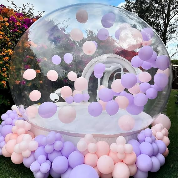 Inflatable Bubble Tent Dome with Bouncing Bottom 10FT Upgrade Bubble Balloon House for Kids Clear PVC Inflatable Bubble House for Birthday Party Wedding Outdoor Activity
