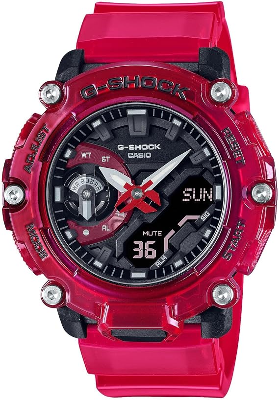 G-Shock Casio Analog-Digital Translucent Red Skeleton Limited Edition Watch | Sound Wave Series | GA2200SKL-4A