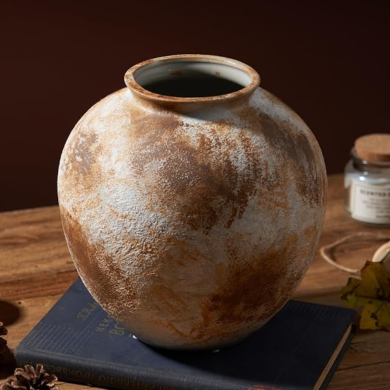 7.8 Inch Ceramic Vase, Stone Yellow
