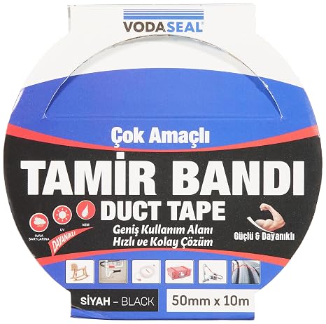 Vodaseal Çok Amaçlı Tamir Bandı, 50mmx10mt, Siyah