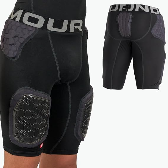 Under Armour Gameday Pro 5-Pad Youth Football Girdle Compression Shorts Boys Padded Protective Gear
