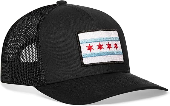 HAKA Chicago Flag Hat Chicago Trucker Hat for Men & Women, CHI Baseball Cap, Adjustable Golf Hat, Snapback, Outdoor Hat
