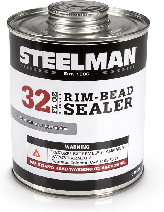 Steelman Tire Rim Bead Sealer for Tubeless Tires, Stops Leaks Between Tire Bead and Wheel, Applicator Brush Included - 1 Quart