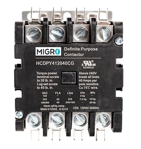 Electrodepot 4 Pole, 40 Amps, 24VAC Coil, Definite Purpose Contactor, HVAC, Lighting, Refrigeration, Motor Control, 40A, 50A