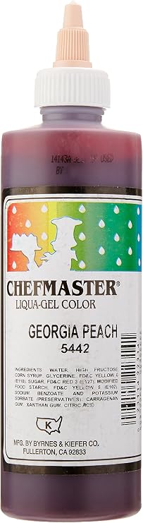 Chefmaster Liqua-Gel Food Color, Net Weight 10.5 Ounce (298 Grams), Georgia Peach