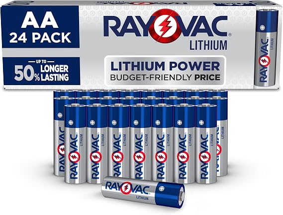 Rayovac 1.5V Lithium AA Batteries (24 Pack), Double A Batteries