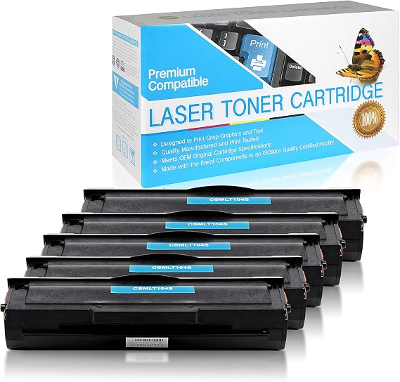 Compatible Toner Cartridge Replacement for Samsung MLT-D104S / MLTD104S (Black,5 Pack)