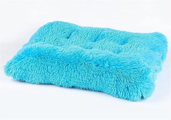 Long Plush Calming Pet Bed Cuddler Pet Bed Blue M