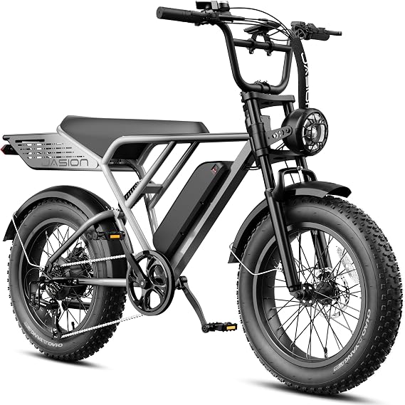 Jasion RetroVolt&Pro Electric Bike for Adults, 2000W/3000W Peak - 30/38MPH Electric Dirt Bike, 48V-52V, 13AH/20AH Battery, 70/90Miles Max Range Electric Motorcycle, 20'' X 4'' Fat Tire All-Terrain