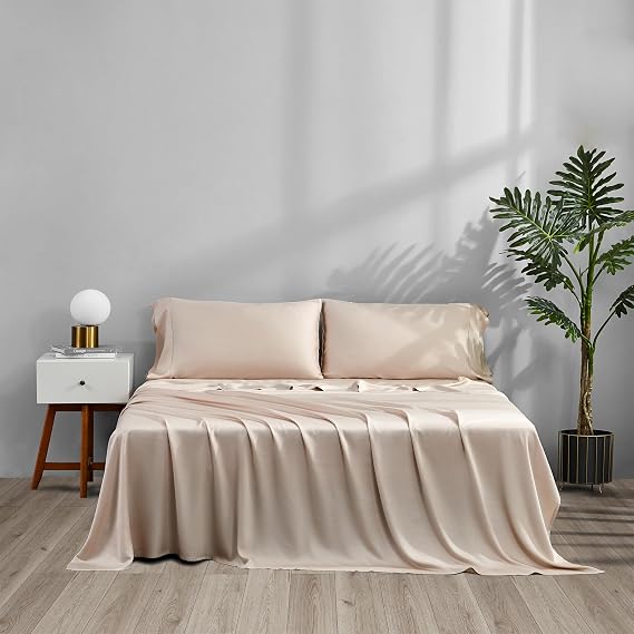 ACCURATEX Cooling Sheets and Duvet Cover Set Queen Size, Sandy