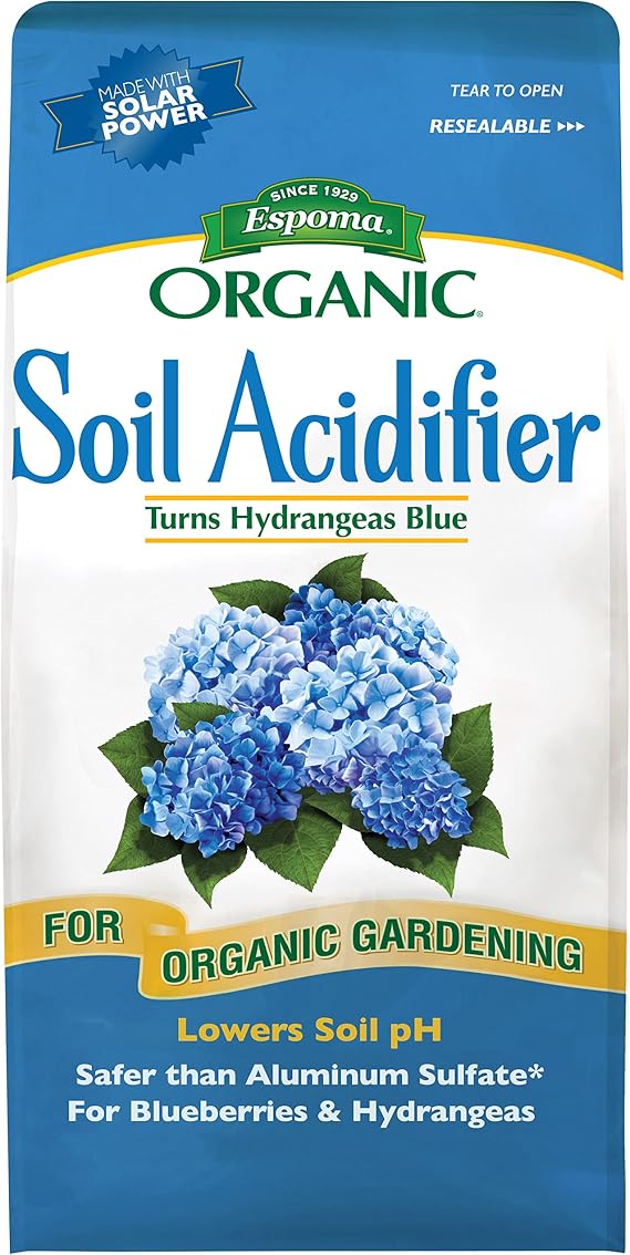 Espoma Organic Soil Acidifier Soil Amendment; Lowers Soil pH and Turns Hydrangeas Blue! Contains Elemental Sulfur and can be Used for Organic Gardening 6 lb. Bag - Pack of 1