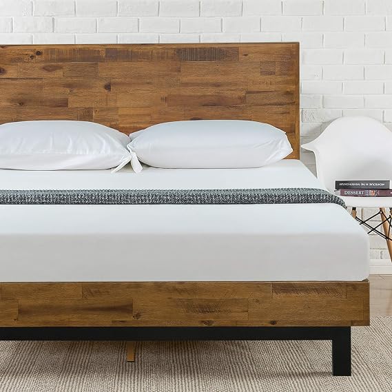 Zinus Tricia Wood Platform Bed Frame with Adjustable Headboard/Wood Slat Support with No Box Spring Needed/Easy Assembly, Full