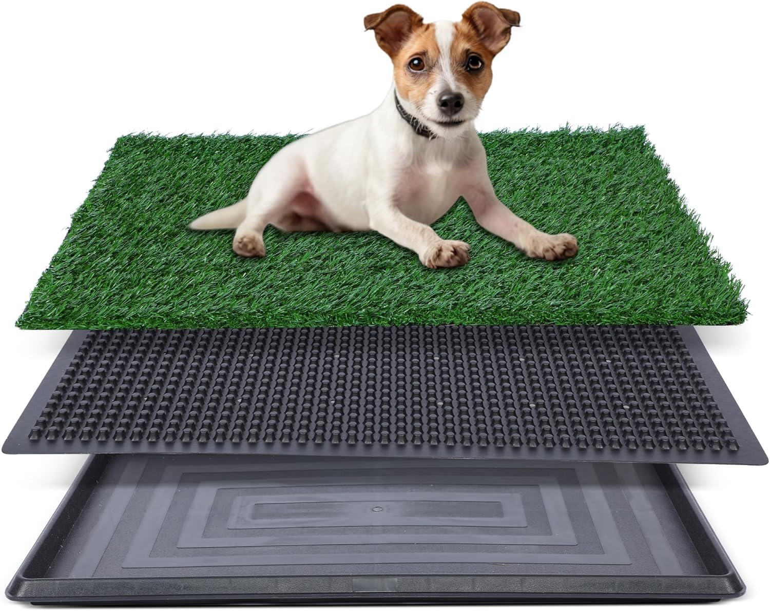 FluffyDream Artificial Grass for Dogs Potty with Tray – 20x25 inch,Strong Absorbency Grass Pee Pad with Tray, Potty Training Pad, Dog Litter Box Medium