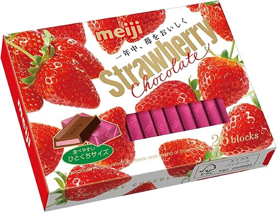 Meiji Strawberry Chocolate, 1 box, 26 pieces, 120g