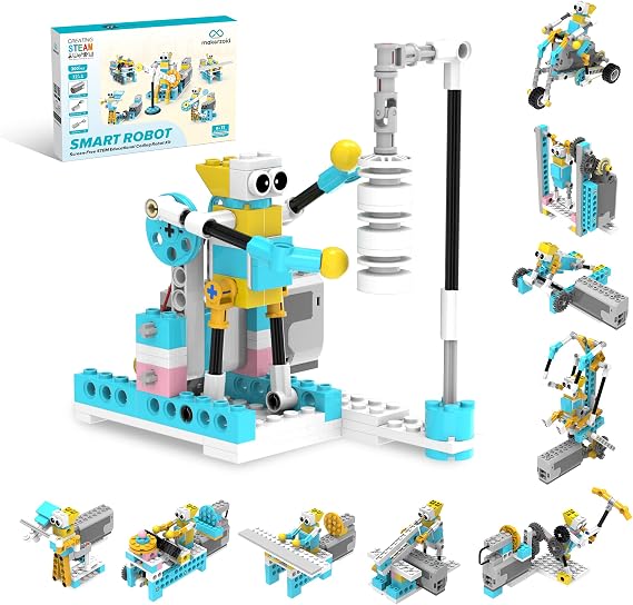 Makerzoid Smart Robot,72-in-1 STEM Educational Toy, Electronic Building Robots Toy, Robotics Learning Kit, Logical Training Kit, DIY Robot Building Set for Kids Ages 6+