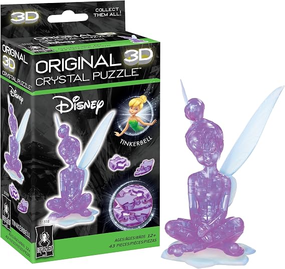 Disney Tinker Bell Purple Crystal 3D Puzzle, 43-Pc Brain Teaser Ages 12+