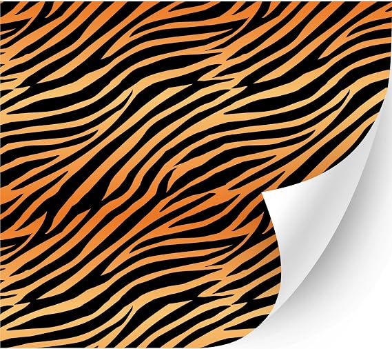 HTV4U Puff Animal Patterned Heat Transfer Vinyl (Tiger Print, 20" x 12") - 3D Printed Heat Press Paper, Iron on Vinyl, Graphic Design for T-Shirt, Fabric, DIY