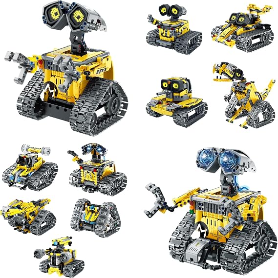 Sillbird Bundle - 2 Items Robot Building Kit with Remote Control Gifts for Kids Boys Ages 8-13, Coding Christmas STEM Robotic Technic Racer Car Toys for Birthday