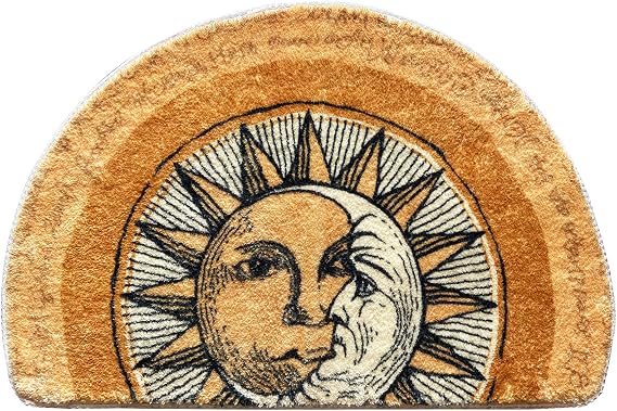 Half Round Door Mat,Tarot Sun Moon Rugs