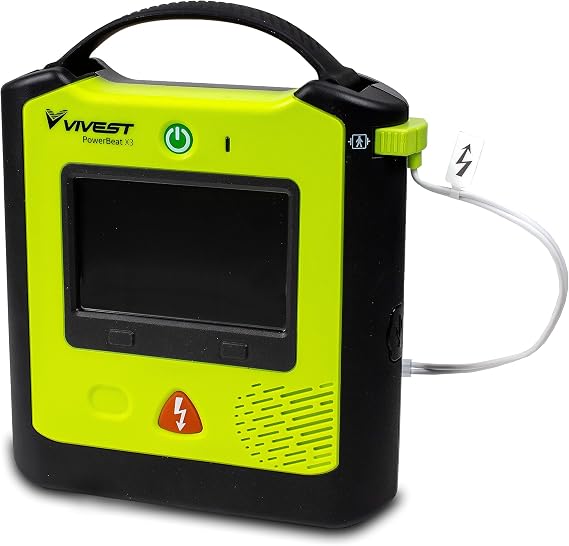 Power Beat X3 Defibrillator Semi-Automatic AED with a LCD Colour Screen Portable Machine for Home Automated External Defibrillator Lightweight First Aid Medical Equipment