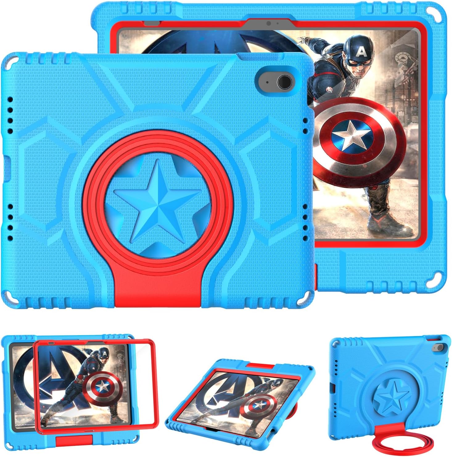 iPad A16 11th GenerationiPad 10th Generation Case Kids 20252022, 11 inch10.9 inch TrendGate Lightweight Shockproof iPad Air 11 inch Case 2024 Built-in Screen Protector with Handle Stand - Blue