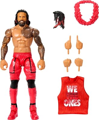 Mattel WWE Elite Action Figure & Accessories, Series #106 Jimmy USO 6-inch Collectible with 25 Articulation Points & Swappable Hands