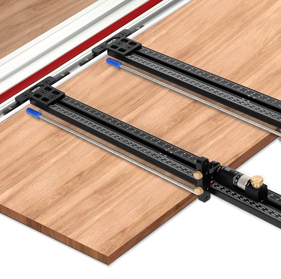 Updated Version Track Saw Parallel Guide System with Micro-Adjustable Flip Stop Zero Calibration 0.001 IN Accuracy, Repeatable Rip Cuts for Woodworking, Compatible with Festool,Milwaukee