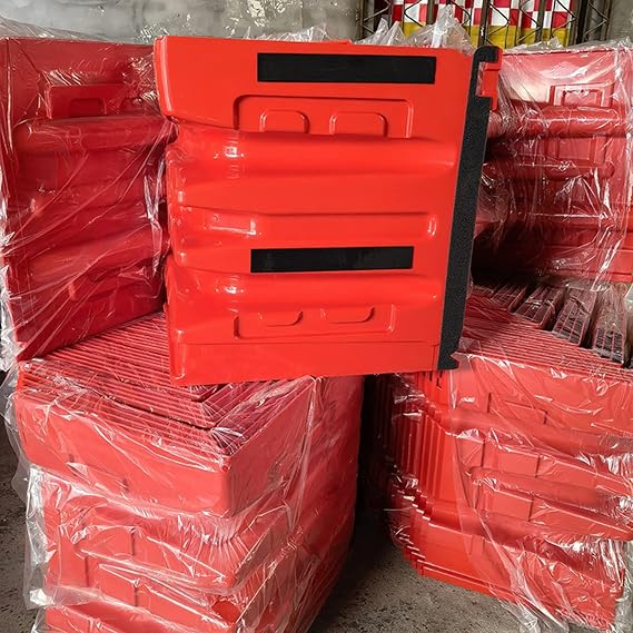 Flood Prevention Barriers,ABS Plastic Flood Barrier, 90 Removable Flood Barrier L-Shaped Flood Barrier,for Underground Garage Warehouse Shopping Mall Supermarket Subway Entrance (Color : Ro