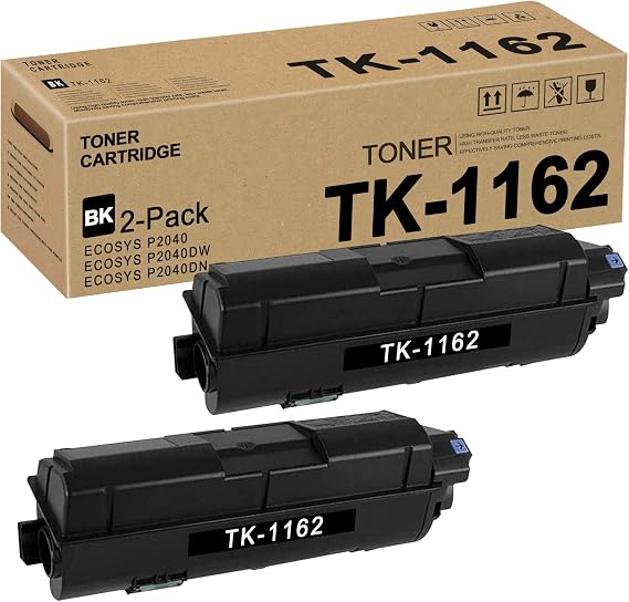 TK1162 TK-1162 1T02RY0US0 (Black,2 Pack) Toner Cartridge Replacement for Kyocera ECOSYS P2040 P2040DW P2040DN Toner Kit Printer