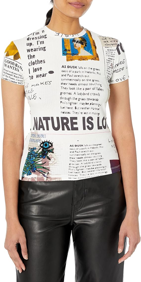 Desigual Women's Woman Knit T-Shirt Short Sleeve
