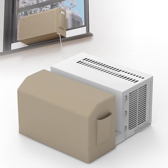 Indoor Air Conditioner Cover for U-Shape Window AC Units,Windproof Design for Inside AC Unit, All Side Covered,Block Cold Air and Dust,Winter Window Air Conditioner Cover Indoor