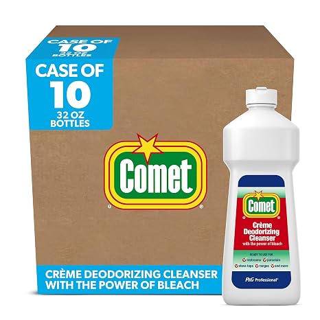 Comet Creme Deodorizing Cleanser w/Bleach, Stain Remover (32 oz, 10 pack)