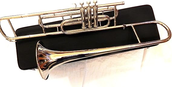 IM 3-Valve Silver Bb Tenor Trombone for Trumpet Crossover Players with Designer Hardcase