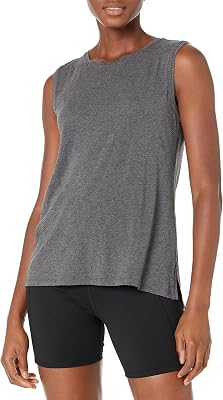 Amazon Essentials Womens Soft Cotton Relaxed-Fit Yoga Tank Top Available in Plus Size