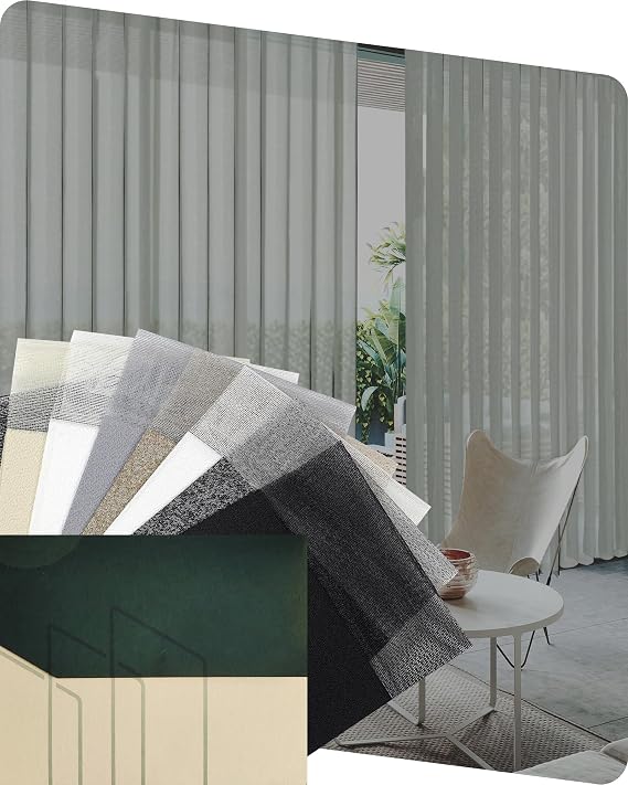 Yoolax Motorized Sheer Vertical Blinds, Multicolor Fabric Samples