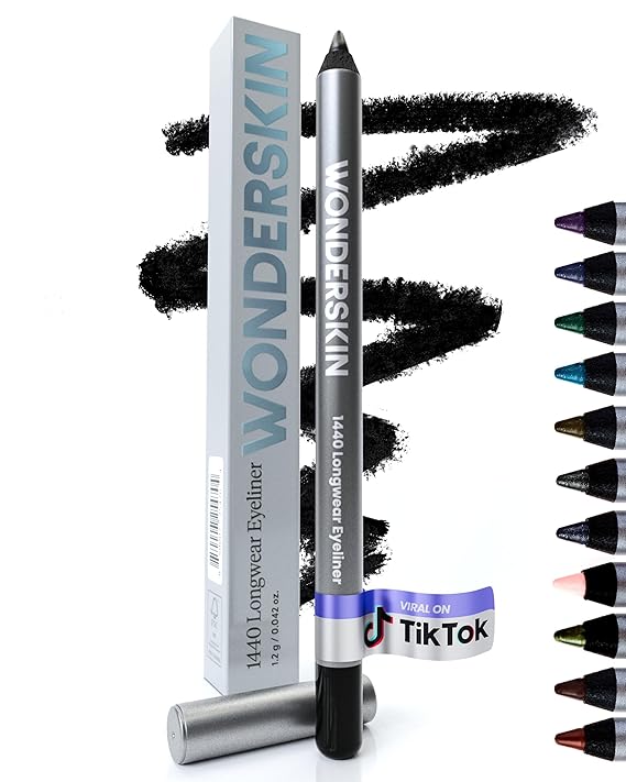 Wonderskin Eyeliner Pencil 1440 Longwear Eyeliner Waterproof & Smudge Proof | Waterproof deep black eyeliner, smudge-proof formula glides on smoothly for precise, long-lasting definition.