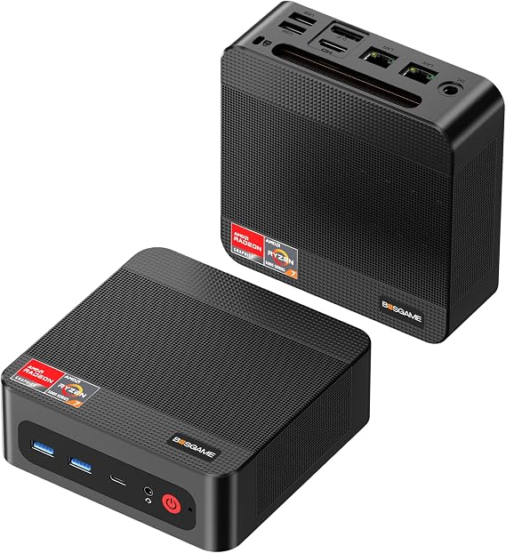 BOSGAME P3 Plus Mini PC AMD Ryzen 7 7840HS, 16GB DDR5 RAM 1TB NVMe SSD | Dual Gigabit Ethernet | Triple Display| AX210 Wi-Fi 6E | BT 5.2 Compact Desktop Computer